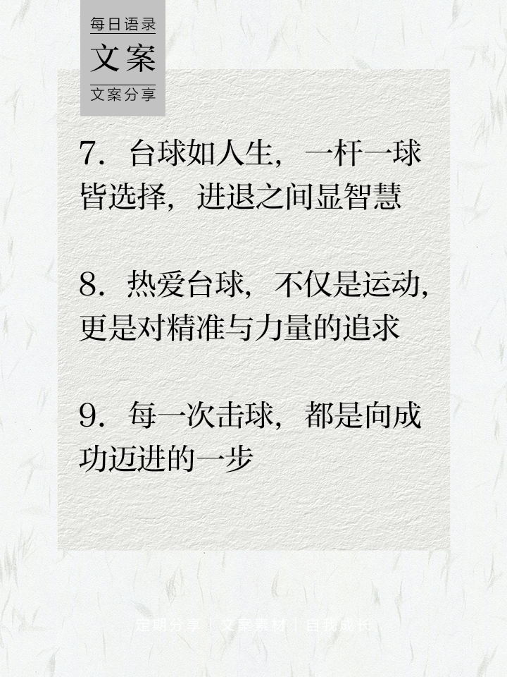 关于年度总结：台球运动的“金句”与“金牌”的信息